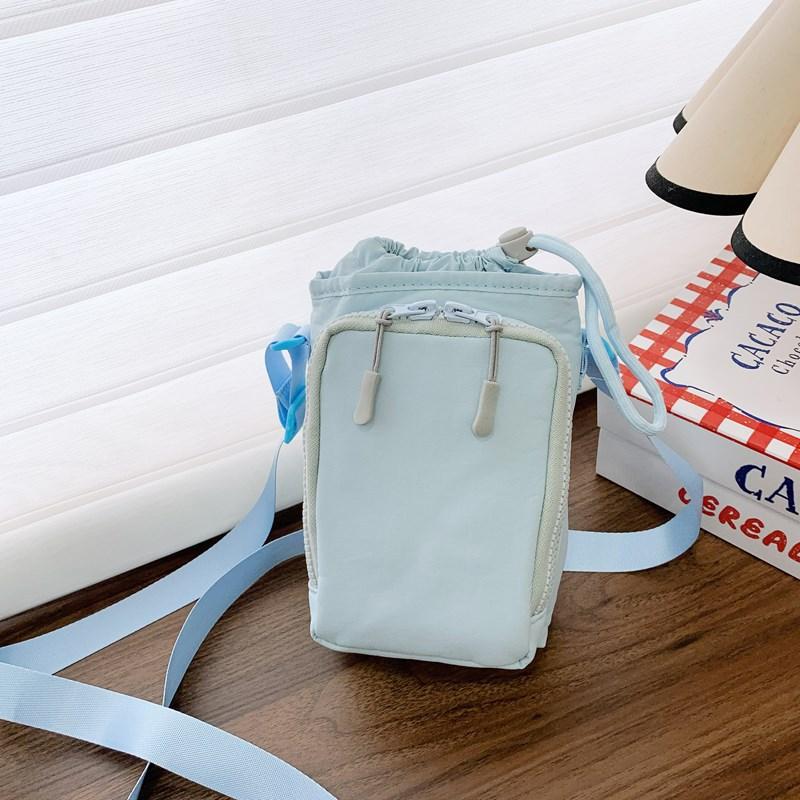 Fashion Cute Phone Bag Nylon Shoulder Bag Minimalist Crossbody Bags for Women Handbags Zipper Drawstring Handbag