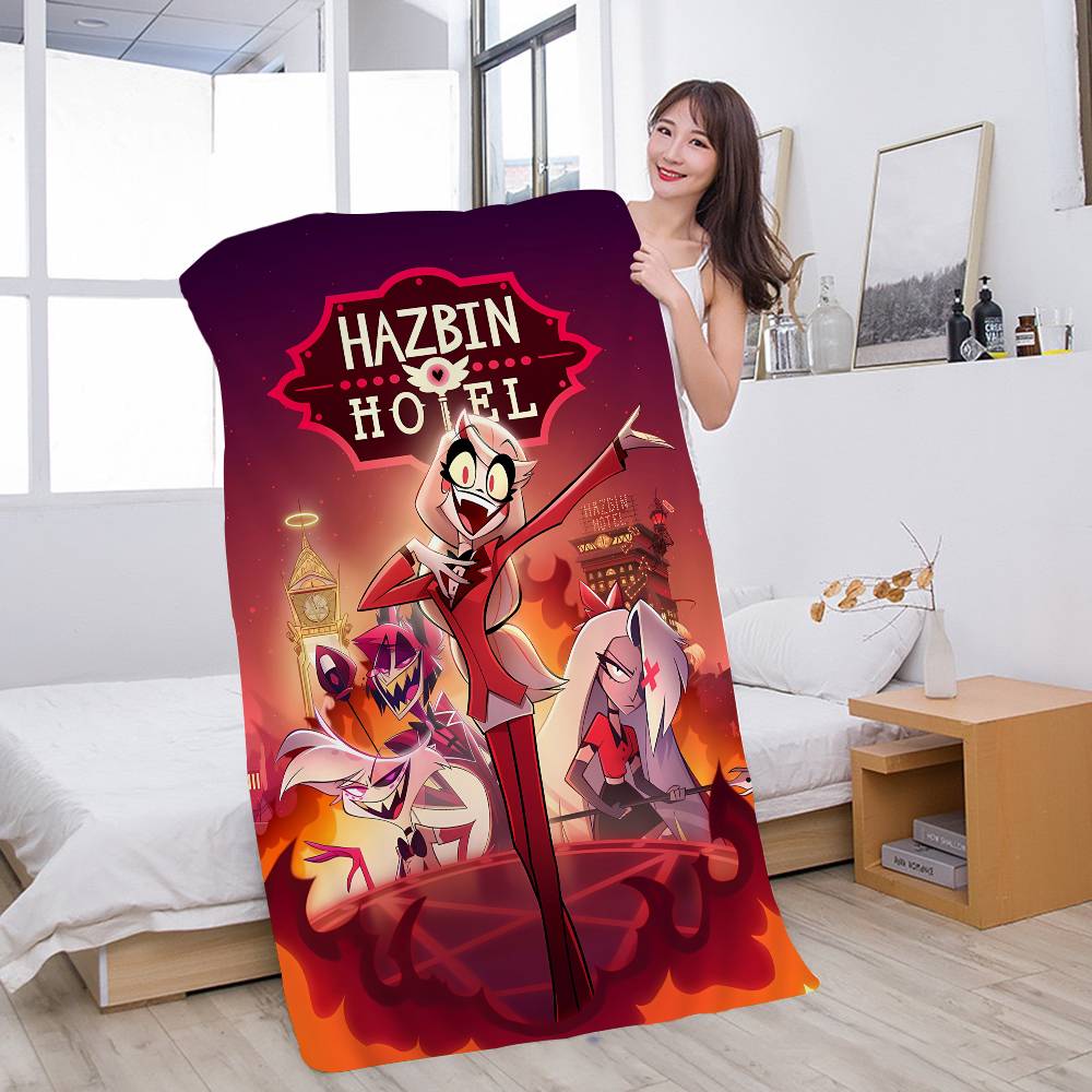 American Anime TV H-Hazbin H-Hotel Bath Towel Microfiber Soft Water Absorbing Breathable For Girl Kids Decorative Beach Towel