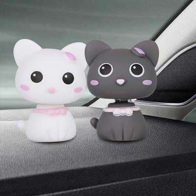 Neu Kopfschütteln Katzenpuppe Auto Ornament Niedliche Kunststoffpuppen Auto Innendekoration Home-Office Auto Cartoon Zubehör