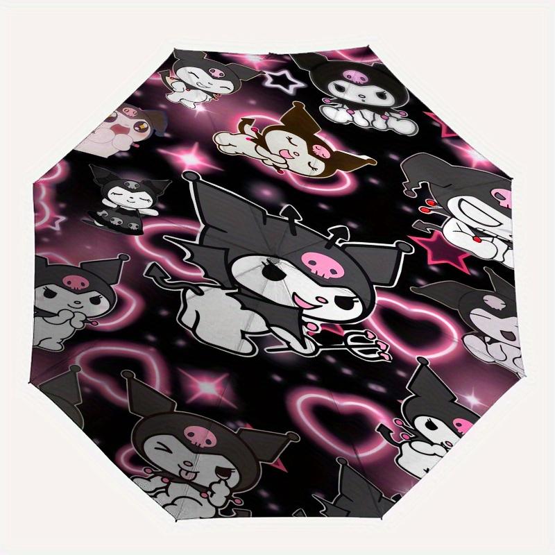 Kuromi,Devil Automatic Umbrella-Foldable, Durable 8-Bone Design, Compact and Stylish, Great for Camping, Halloween, Christmas, Mother's Day
