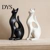 Desk Decorative Cat Figure 3D Printed Figurine, Modern Geometric Sculpture, Minimalist Art Burr-free Ornament Decor for Entryway Shelf, Lover