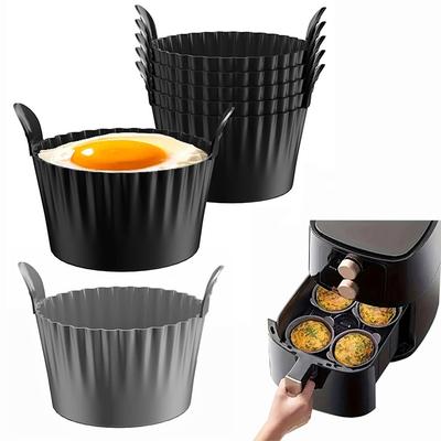 3/4/6/12 Stück Air Fryer Silikon Eierpochierbecher Silikon Eierkocherform Backen Pudding Torte Kuchen Desserts Eierpochiermaschine