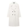 Womens Oversized Wool Blend Trench Coat Longline Double-Breasted Outerwear Street Style Fall 2025