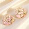 Stainless Steel Light Luxury Korean Earrings with Color-Preserving Drop Oil Design