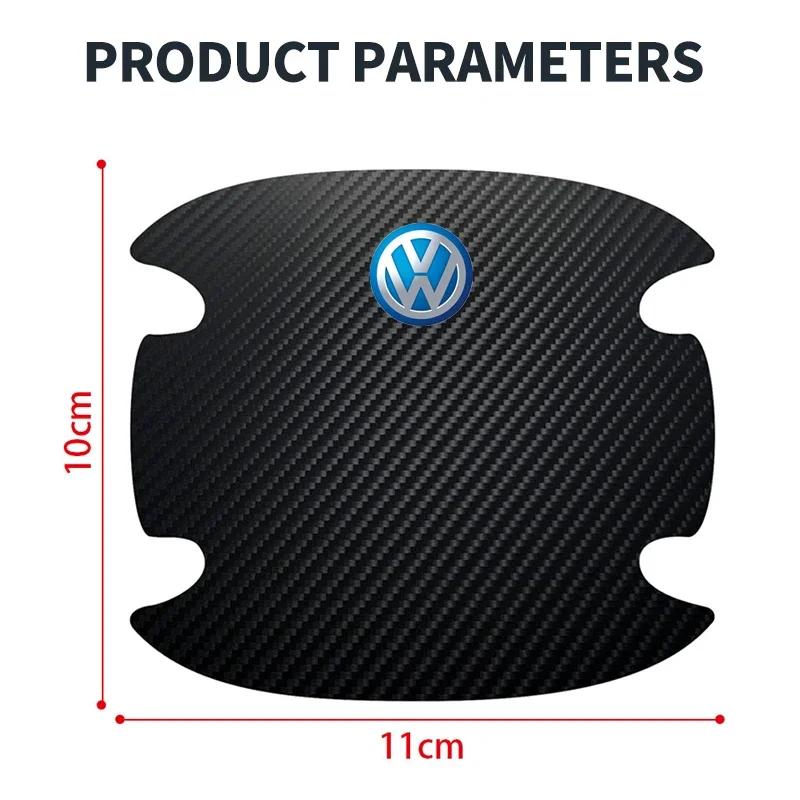 For VOLKSWAGEN VW 4PCS Car Door Handle Bowl Scratch Protector Carbon Fiber Stickers For Volkswagen MK6 MK5 MK4 MK7 Golf-4 5 6 7