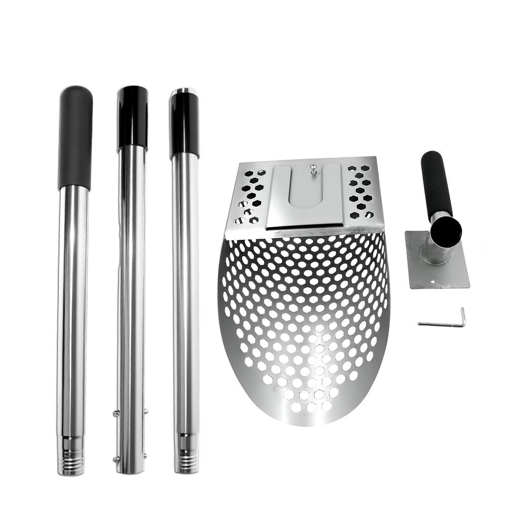 Pala per sabbia portatile in acciaio inossidabile Attrezzatura per la ricerca di metalli e il recupero di reperti dalla spiaggia Gadget da giardino Utensili Forniture Pala per sabbia