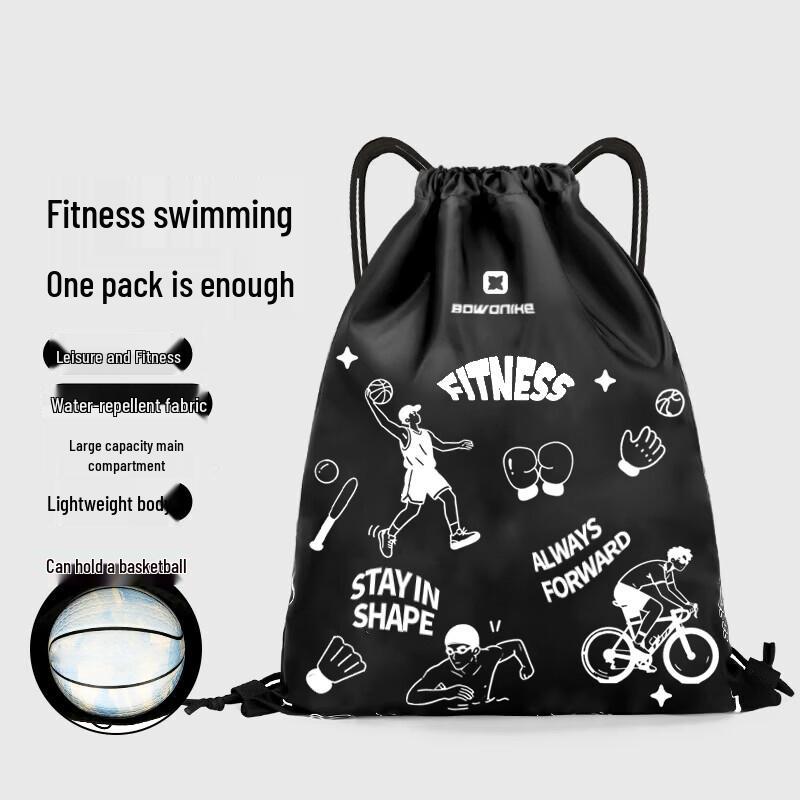 Bovonic Large Capacity Sports Drawstring Backpack фото