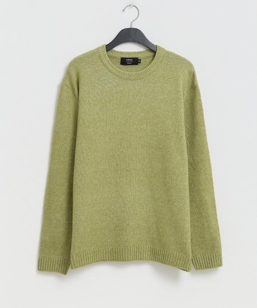 Seuteulaikeu Fine Blend Classic Crew Neck Knit (Lime Green)
