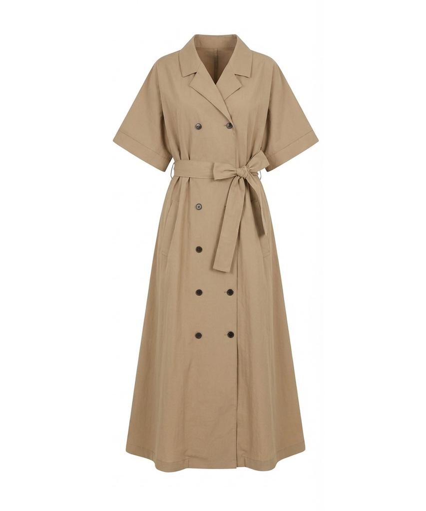 Baseukala Double-Button Long Dress (2Colors)