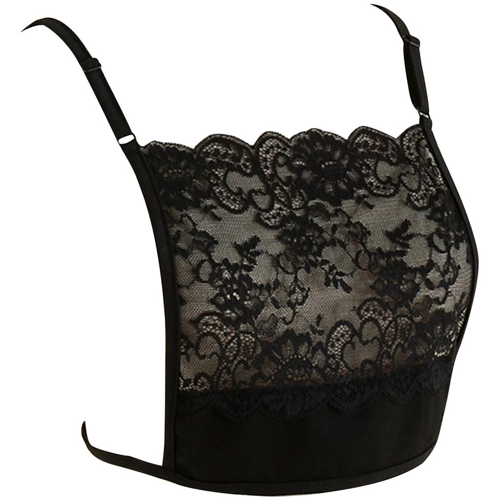 Women Lace Camisole Bras Wrapped Chest Strapless Adjustable Chest Cleavage Cover Wrap Anti-light Faux Collar Costume Accessories
