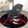 1pc Anime Design Round Carpet - Red and Black Devil Theme Chair Mat for Office, Home Decor, Living Room