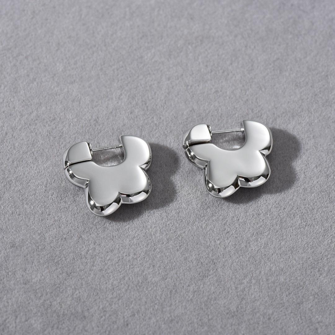 Премиальные Серебряные Серьги-Гвоздики в Форме Цветка Металл Серебряная Игла S925 Персонализированные Трендовые Модные Уникальные Серьги