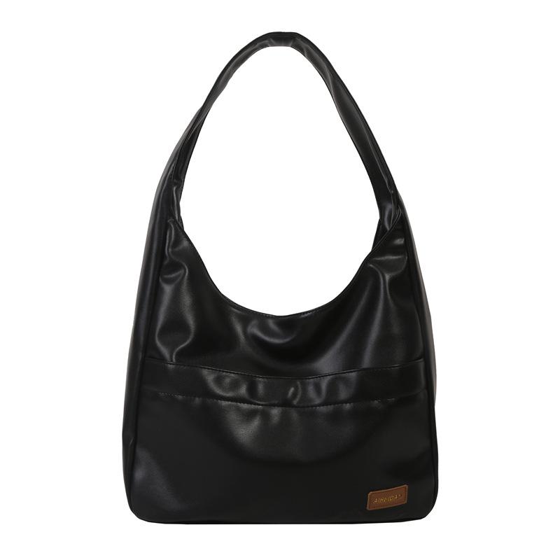 Large-capacity Bag Women's New Autumn and Winter Soft Leather Bucket Bag Commuter Tote Bag College Student Class Shoulder Bag