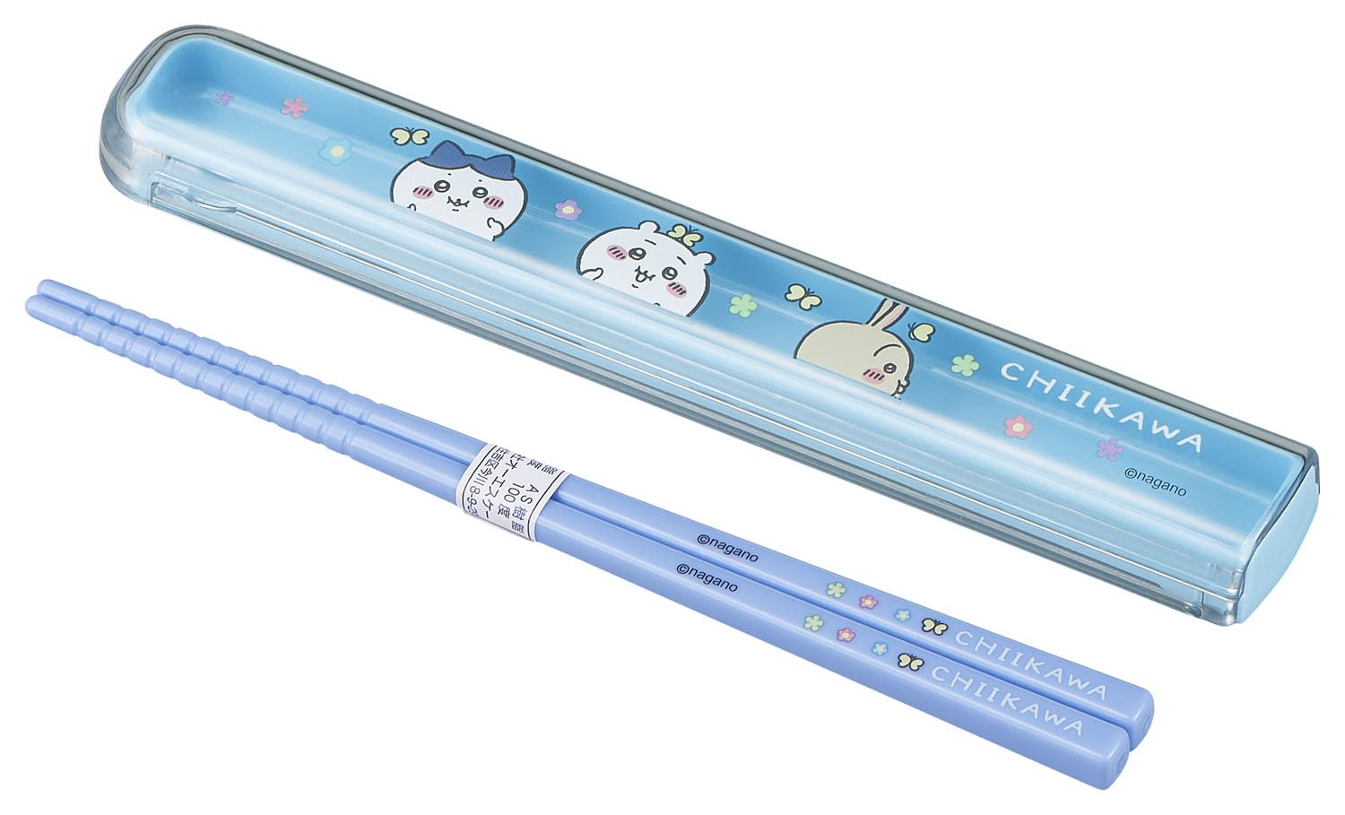 

OSK Bento Chopsticks and Cutlery Set with Chiikawa Chopstick Made in x x Pull-Lid Case, Japan, Antibacterial, HS-11, Blue, 17.5 2.7 1.5cm (H) синий