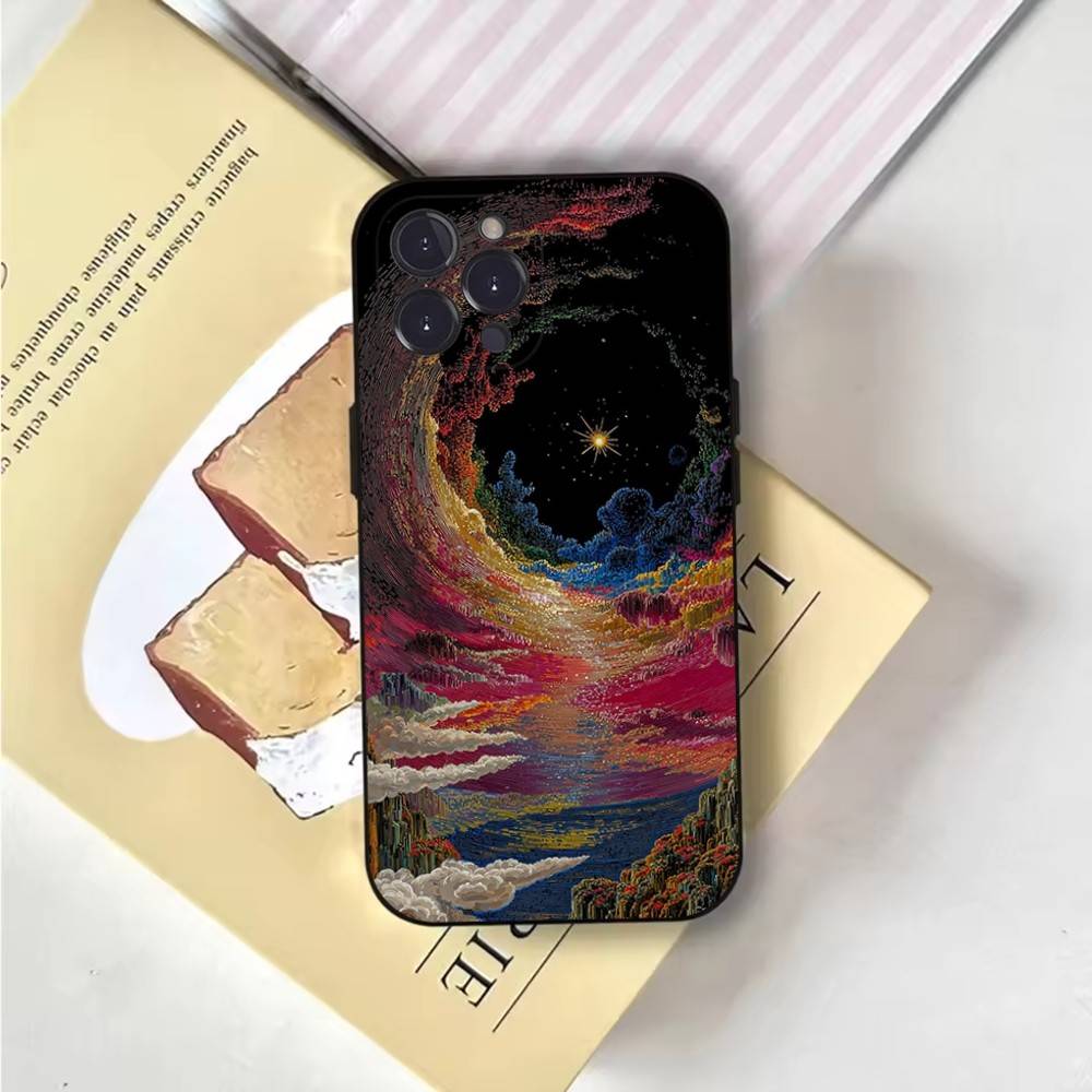 Space For Galaxy Universe Phone Case For iPhone 6,17,16,15,14,13,12,11 Plus,Pro Max,XS,X,XR,SE,Mini,8,Soft Silicone Black Cover