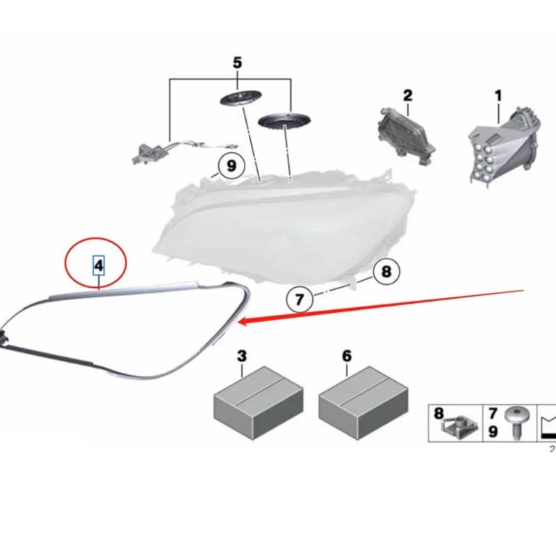 High Elasticity Headlight Sealing Gasket UV Resistant 63117225237 63117225238 for 730i 740i 750i 760i 740Li 750Li 760Li