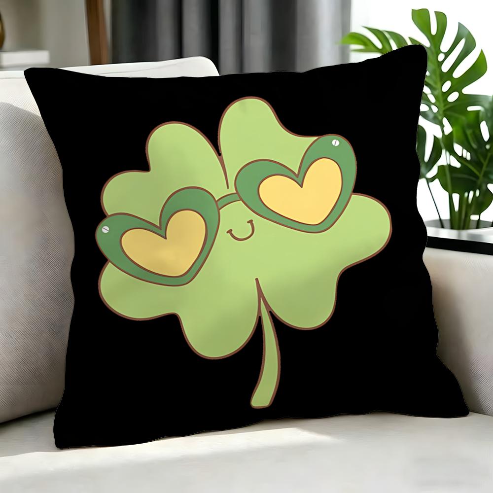 SSt Patrick Cartoon Lucky Clover Cushion Cover Cushion Cover Set Pcs x x x Pillowcase Decorative Sofa Home Decor