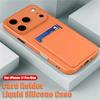 Liquid Silicone Phone Case For For Iphone 17 16 13 15 14 11 12 Pro Max Air 16e Card Holder Wallet Bag Cover For For Iphone 14 15 16 Plus