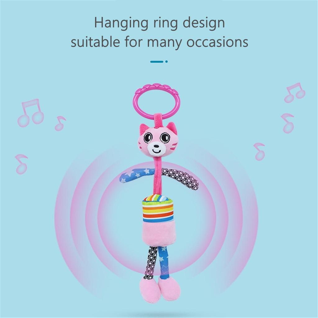 Cartoon Baby Infant Animals Stroller Bed Hanging Bell Rattles Plush Doll Toys