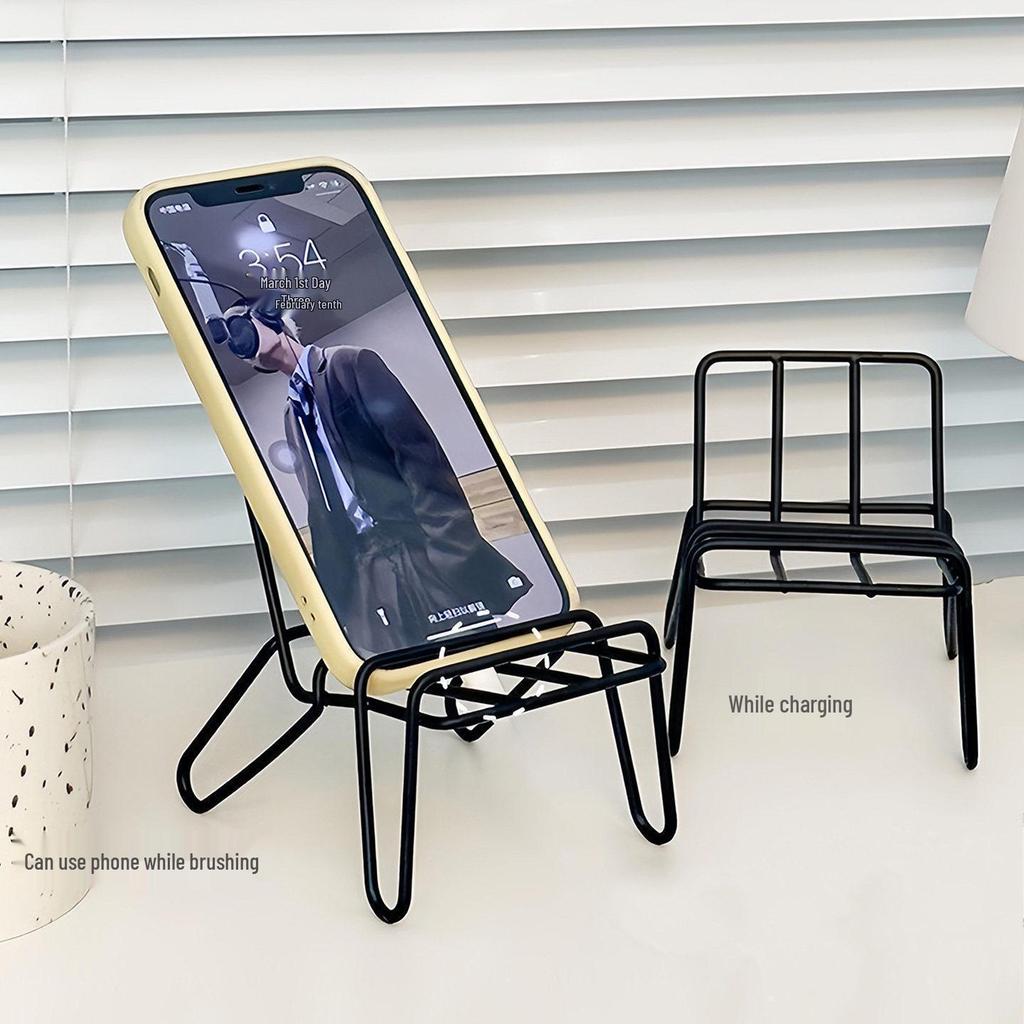 Creative Metal Iron Art Phone Holder - Cute, Portable Desk Ornament Stand for Lazy Users
