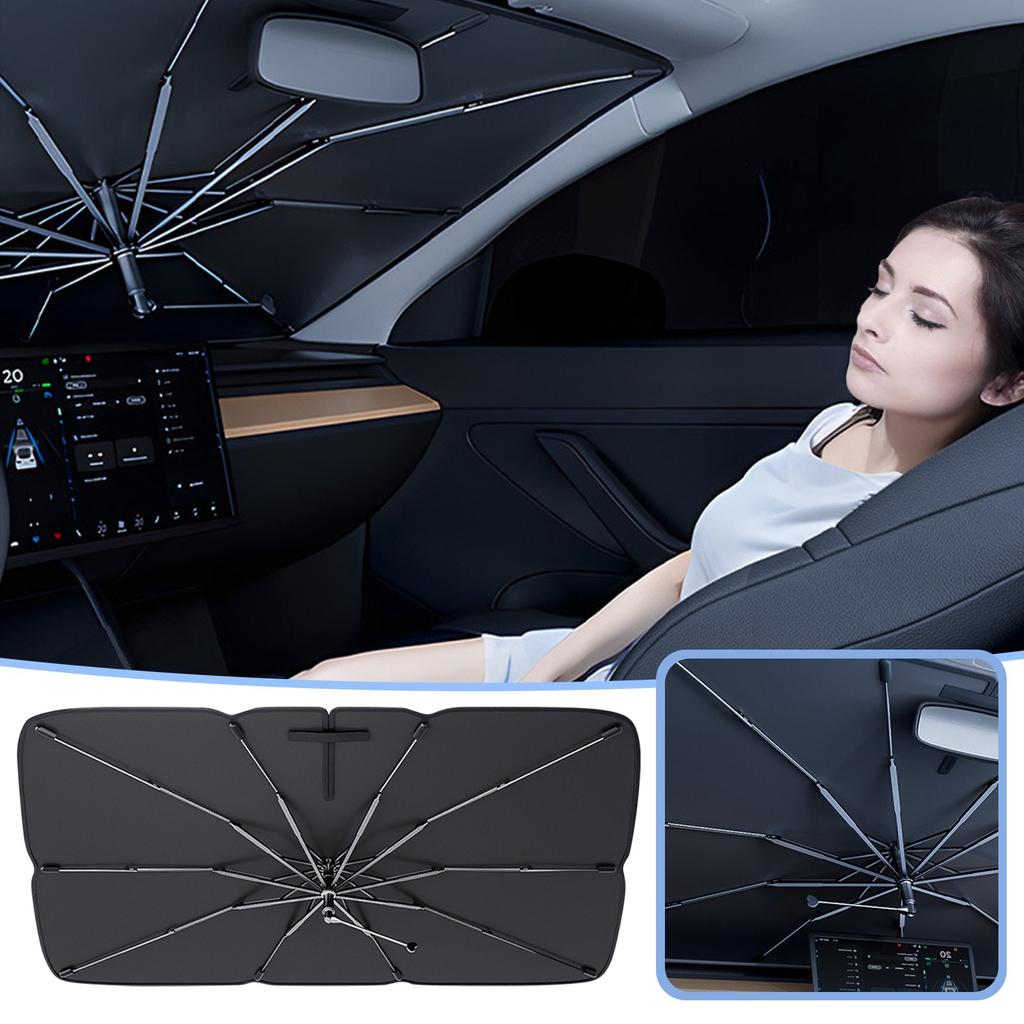 Car Windshield Umbrella - [Latest Vinyl Coating] Car From Heat Damage, Keep Cool And Interior, Spring Structure Edge