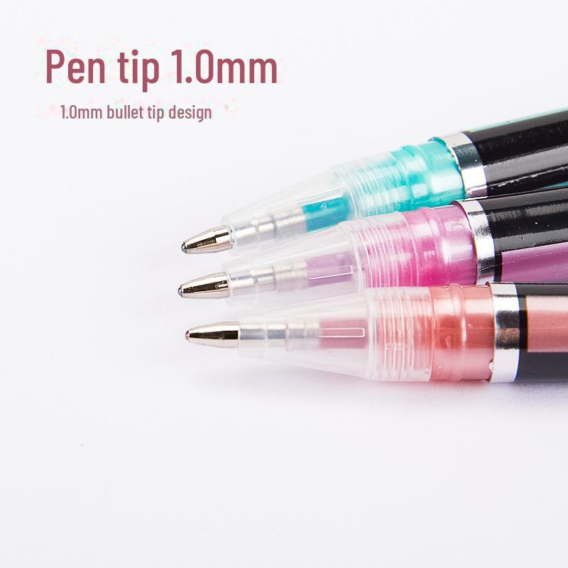 60-12pcs/set Fluorescent Gel Pens for Drawing and Handbooks, 1.0mm Tips - Ideal for Students and Classrooms.