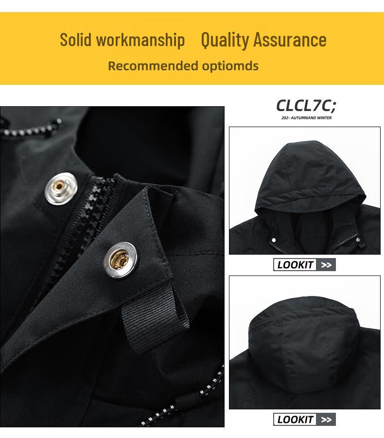 2024 Unisex Spring/Autumn Hooded Jacket - Loose Fit, Mountain-Inspired Windbreaker, Couple Style