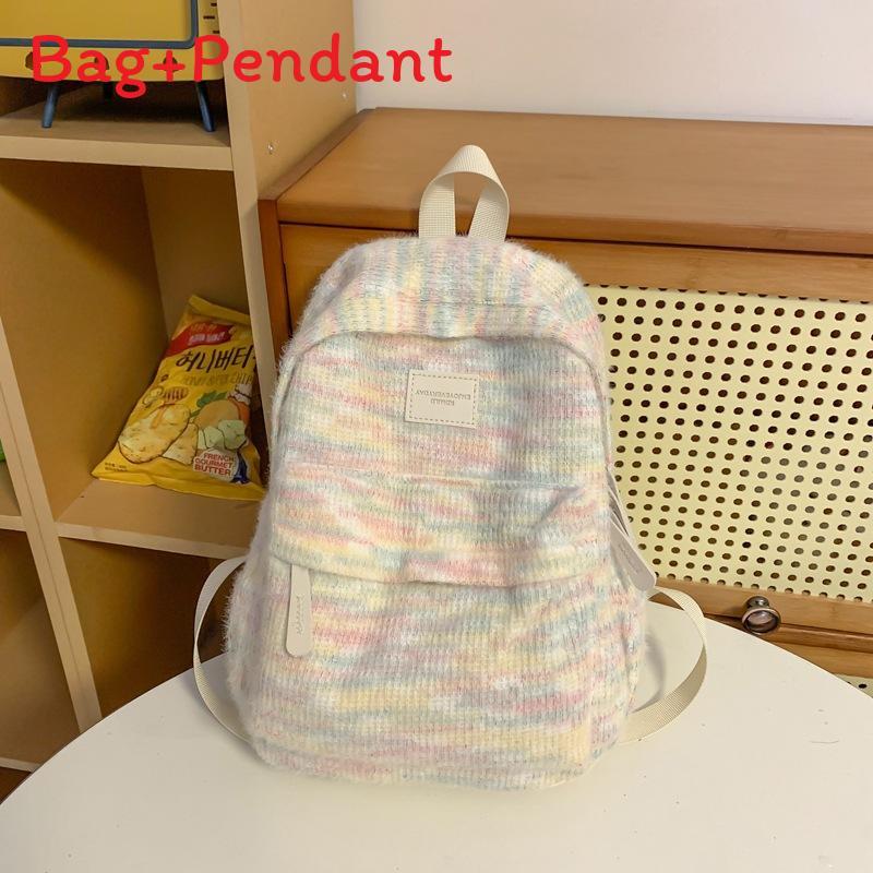 

Soft Plush Girls School Backpack With Material And Letter Pattern For Middle School Students Pink Small