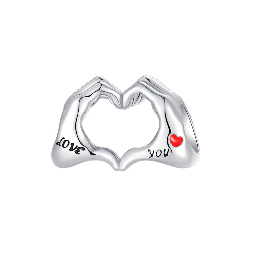 New Heart-Shaped Charms Copper Flower Forever Love Beads Fit Original Bracelets Necklace For Women Diy Jewelry Gift