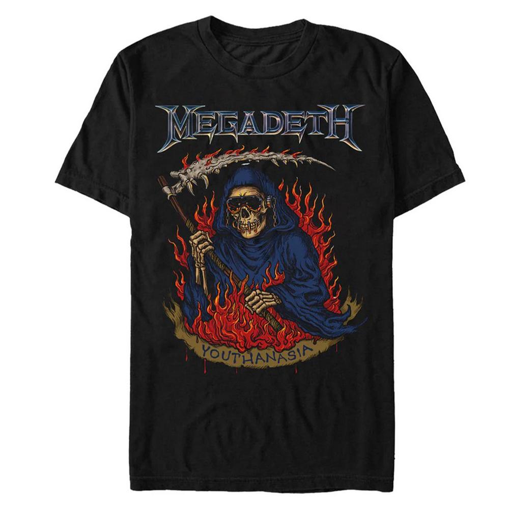 Megadeth Унисекс футболка для взрослых Youthanasia Flames