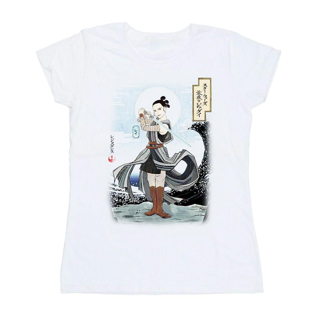 Star Wars Womens/Ladies The Last Jedi Japanese Rey Cotton T-Shirt