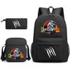 Jurassic World Three-Piece School Bag Casual Backpack Male And Female Students Backpack Printed Large Capacity Outdoor Backpack