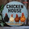 Vintage Chicken Coop Metal Sign Rustic Wall Art Round Iron Decor Home Office Cafe Garage Gift