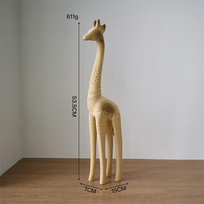 Cute Animal Room Decor Horse Rabbit Cat Giraffe Wooden Sculptures Diy Painted Materials Craft Hone Decor Handmade Figurine Gifts