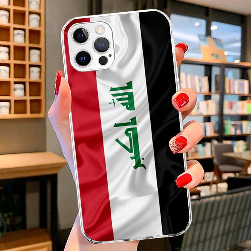 Iraqi Iraq National Flag Cover Phone Case For iPhone 16 17 Air 15 14 Pro Max 16E Phone Case 13 Mini 12 11 7 SE 8 Print Pattern F
