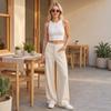 Women's Casual Loose Fit Knit Wide Leg Pants, Multi-Color Trousers for Everyday Wear
