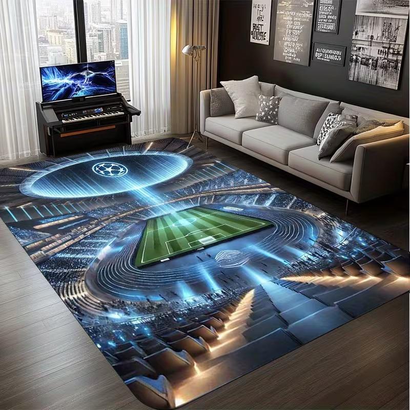 

3D Technology Football Field Stadium Carpet Bedroom Living Room Sofa Home Door Mat Decoration Anti Slip Floor Mat 40x60cm