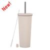830ml Stainless Steel Insulated Tumbler With Wide Opening Straw Lid Bubble Tea Coffee Water Vacuum Thermos Cup Office