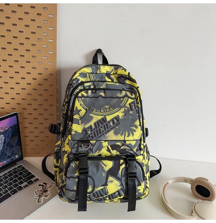 

Stylish Casual Unisex Backpack For School And Outdoor Travel In Yellow White And Blue жёлтый