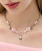 Vvv Ribbon Heart Candy Surgical Chain Necklace