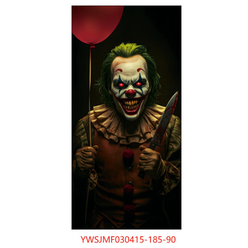 Halloween Horror Decoration Background Cloth, Haunted House Family Arrangement, Outdoor Door Curtain Hanging Cloth Vertical Poster