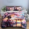 Cherry Blossom Geisha Design Bedding Duvet Cover Set  (1*Duvet Cover 2*Pillowcases, without duvet insert)