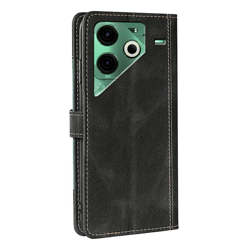 For TECNO Pova 6 Neo Case Leather Wallet Phone Cover with Straw Hat Magnetic Clasp