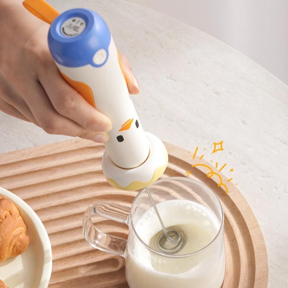 Cartoon USB Wireless Electric Whisk Stainless Steel Hand Blender Multi-Use Egg Beater Baking