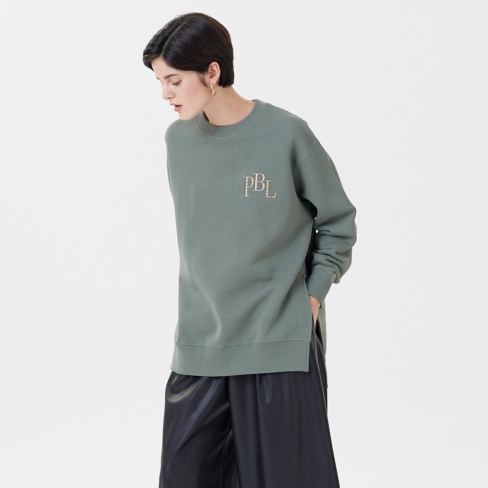 PINBLACK Unisex Slit Logo Embroidery Mtm Green