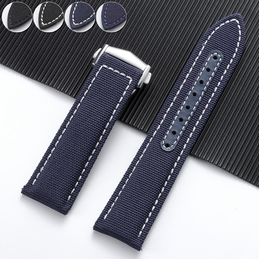 20mm 22mm Canvas Nylon Watchband for Omega for SEAMASTER 300 Men Deployant Clasp Strap Watch Accessories Leather Sport Bracelets