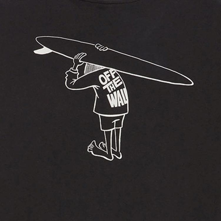 Vans X Hanai Surf Artist Collection Back Logo Print Comfortable Versatile Trendy Soft Short Sleeve T-Shirt Unisex Tops VN000R61BLK1