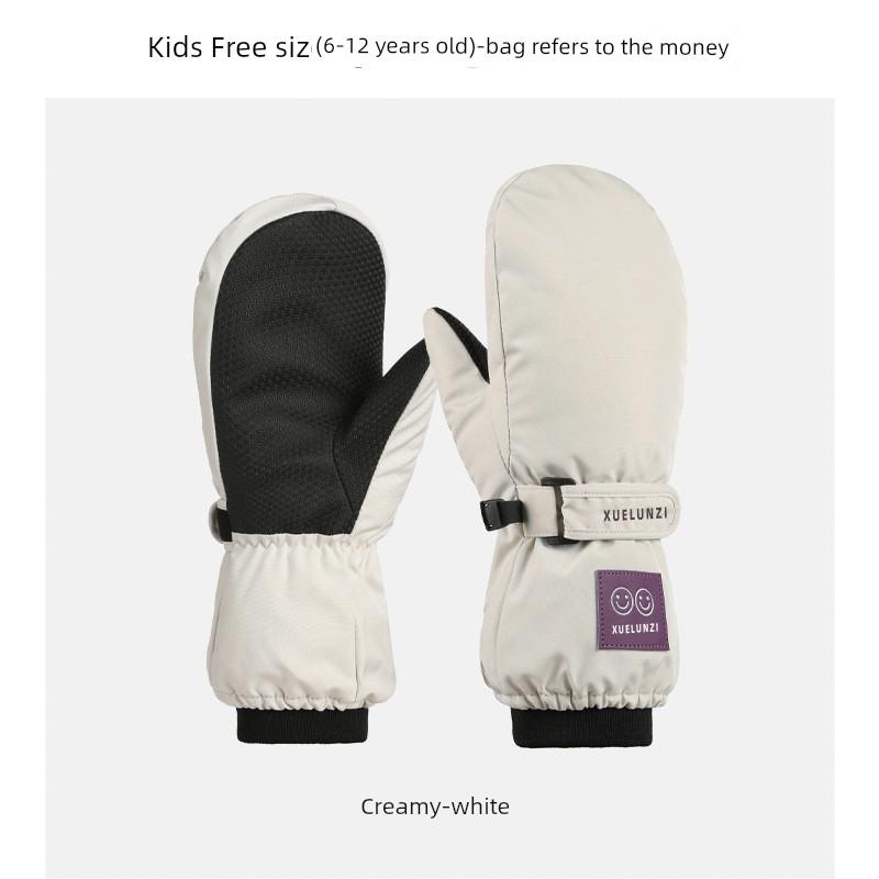 Children's Ski Gloves Winter Baby Girl Fleece-lined Thickened Cute Warm Boys and Girls Children Winter Snow Waterproof