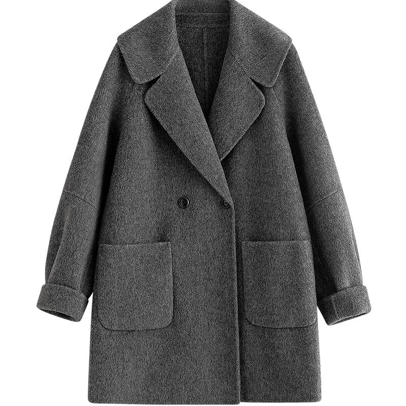 Inman Women's Alpaca Silk Blend Double-Faced Wool Coat