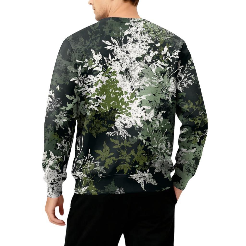 Herren Rundhals Fleecegefüttert Dick Warm Sweatshirt